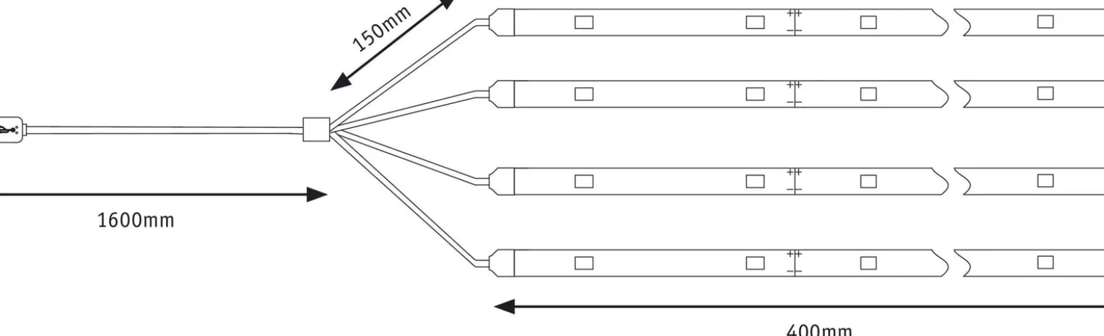 Paulmann Mobile Strip Parasol-Light 4 x 40cm