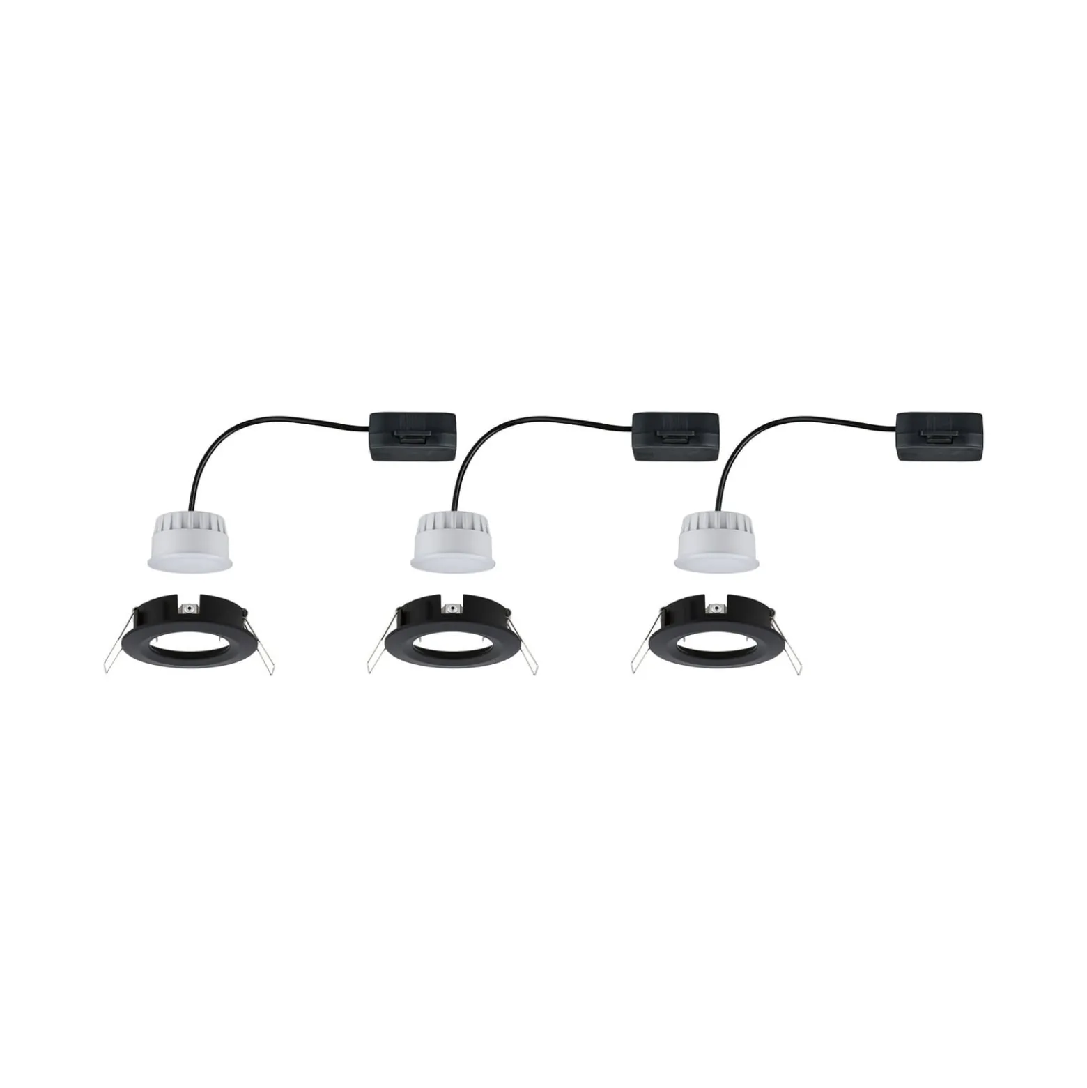 Paulmann Nova Coin 3x rund 3Stepdim starr schwarz
