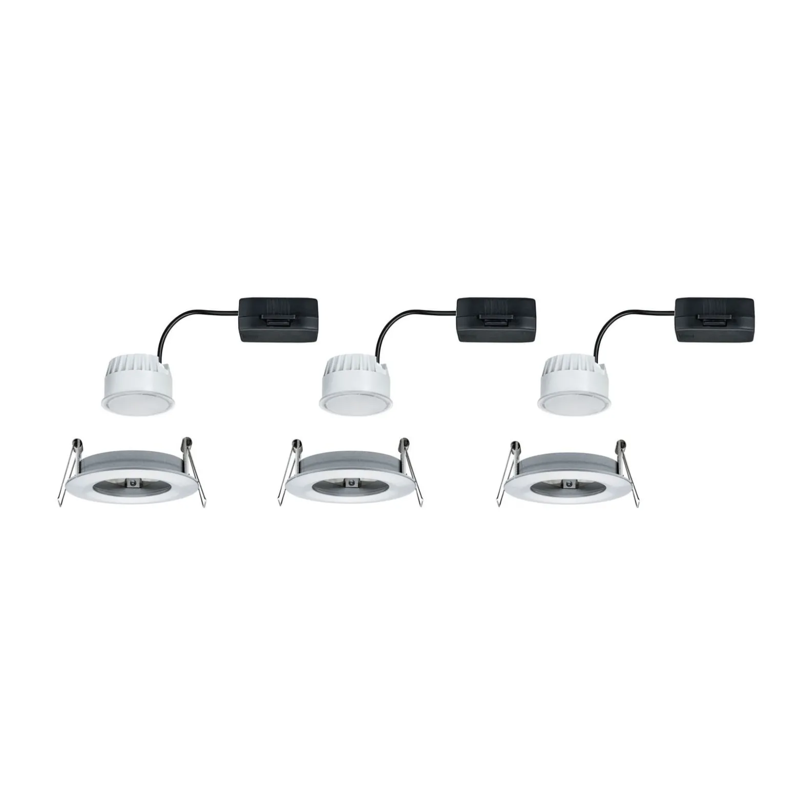 Paulmann Nova LED-Einbauspot 3er rund starr alu