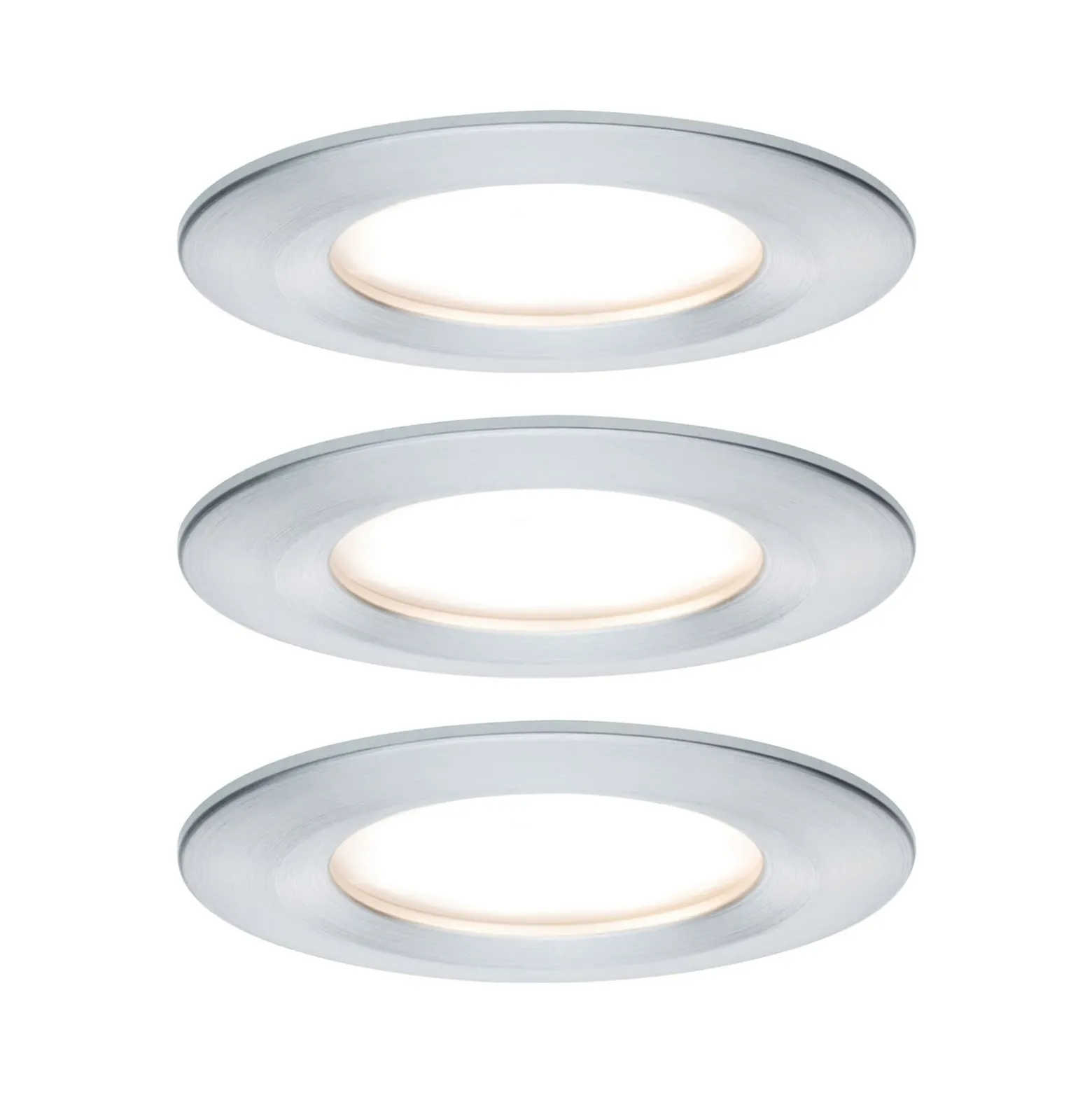 Paulmann Nova LED-Einbauspot 3er rund starr alu