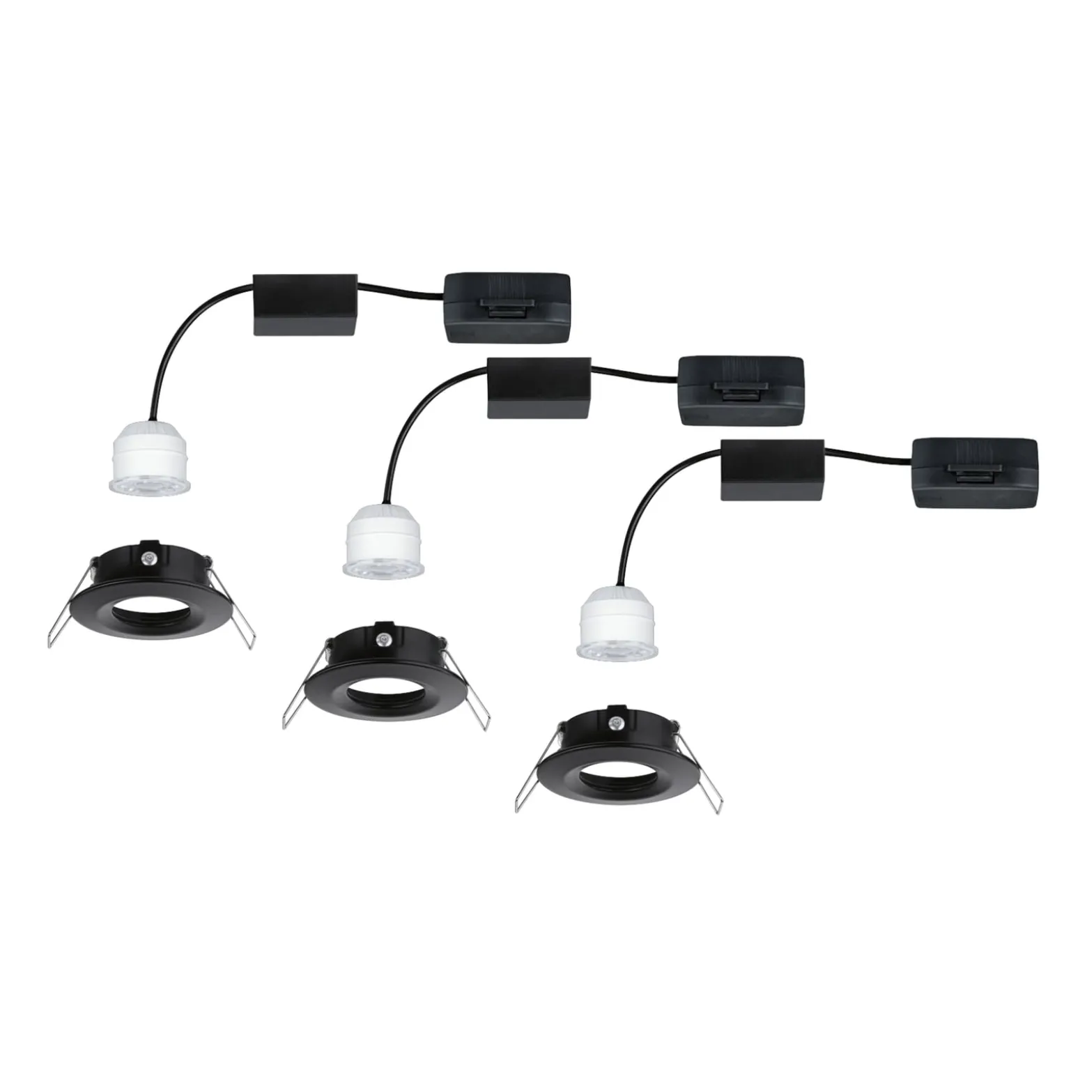 Paulmann Nova Mini Einbauspot 3er starr schwarz