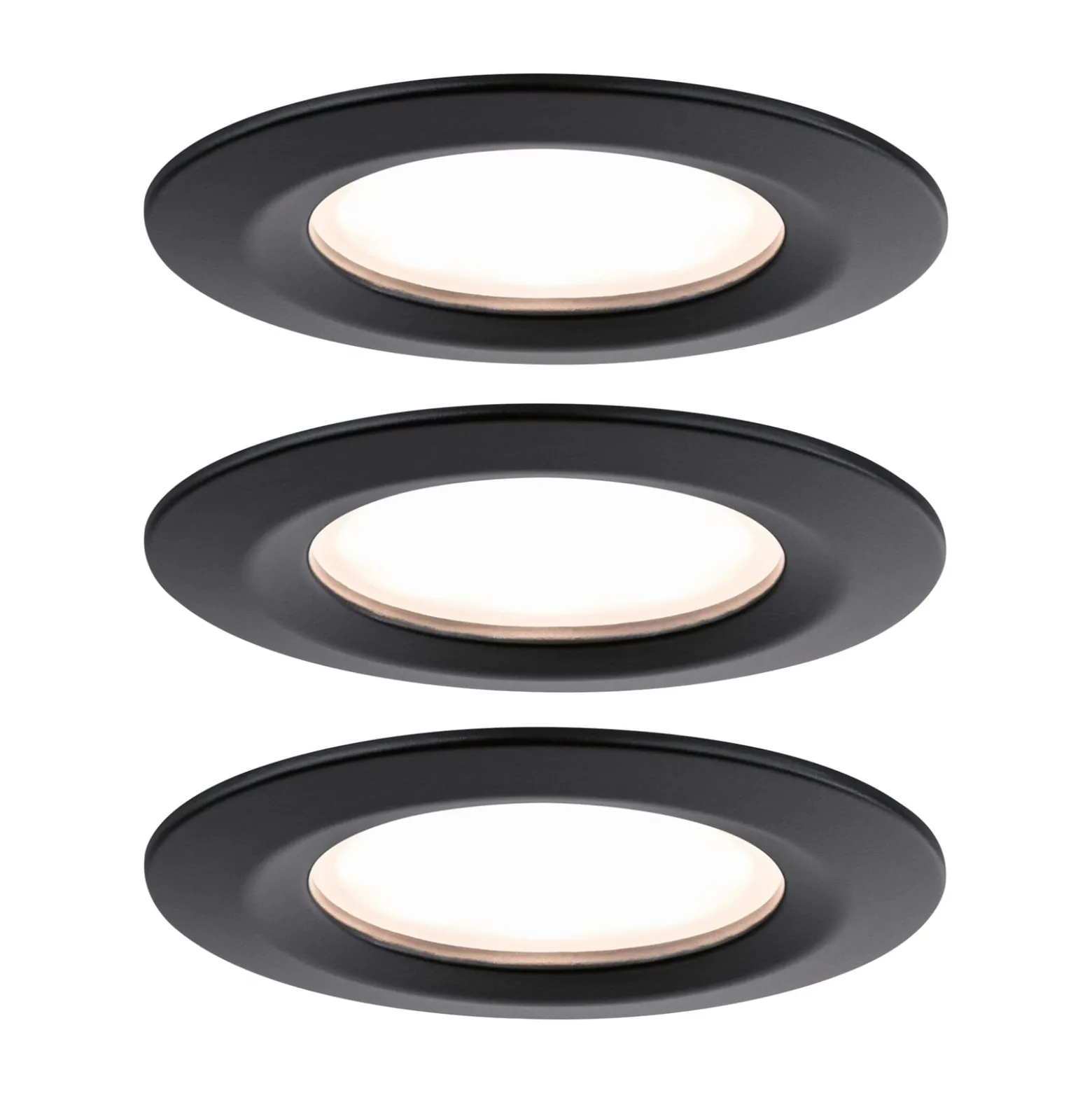 Paulmann Nova Plus Coin starr 3er schwarz IP44 2700K dimmbar