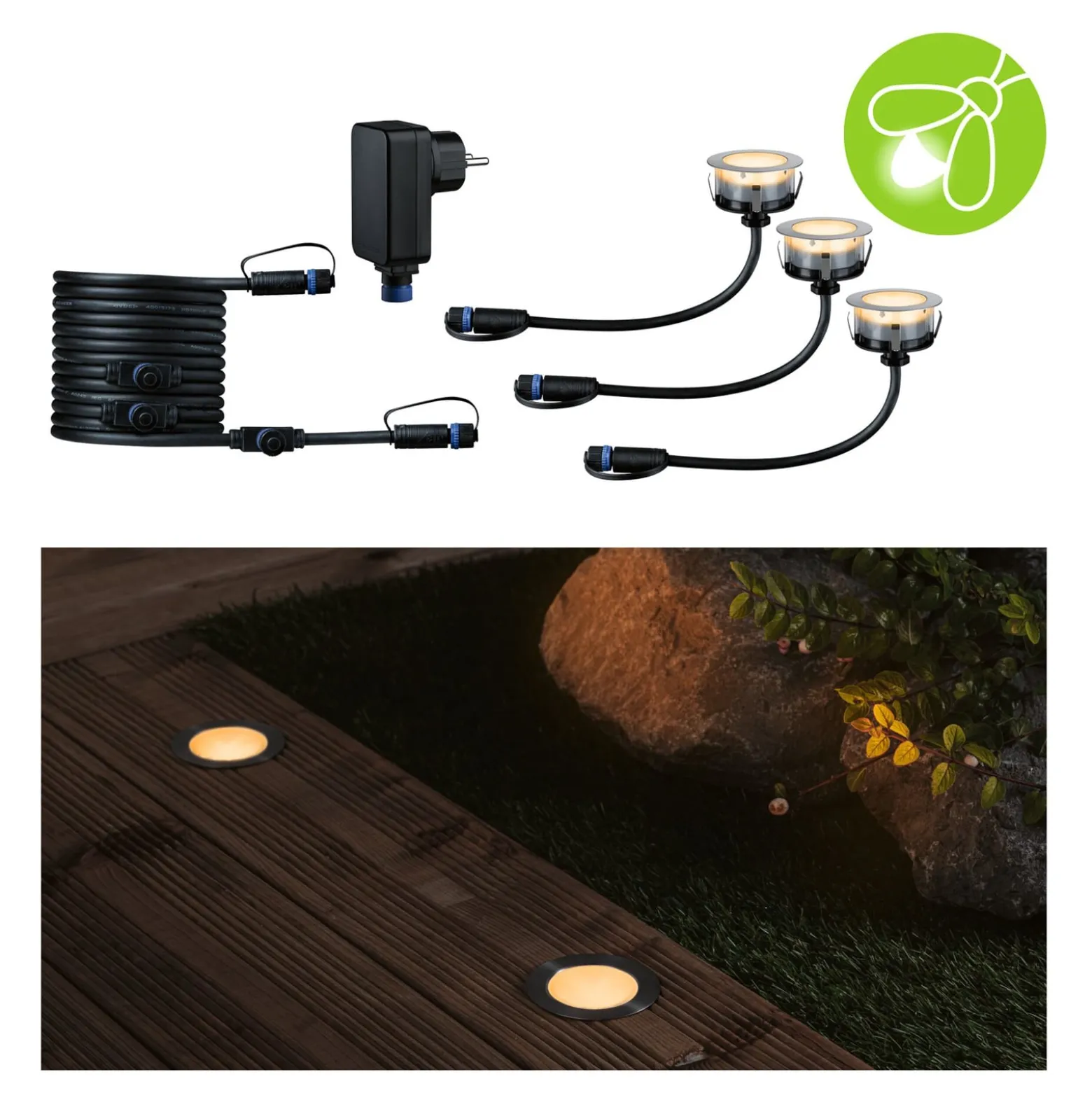 Paulmann Plug & Shine LED-Einbauleuchte 2W 3er-Set