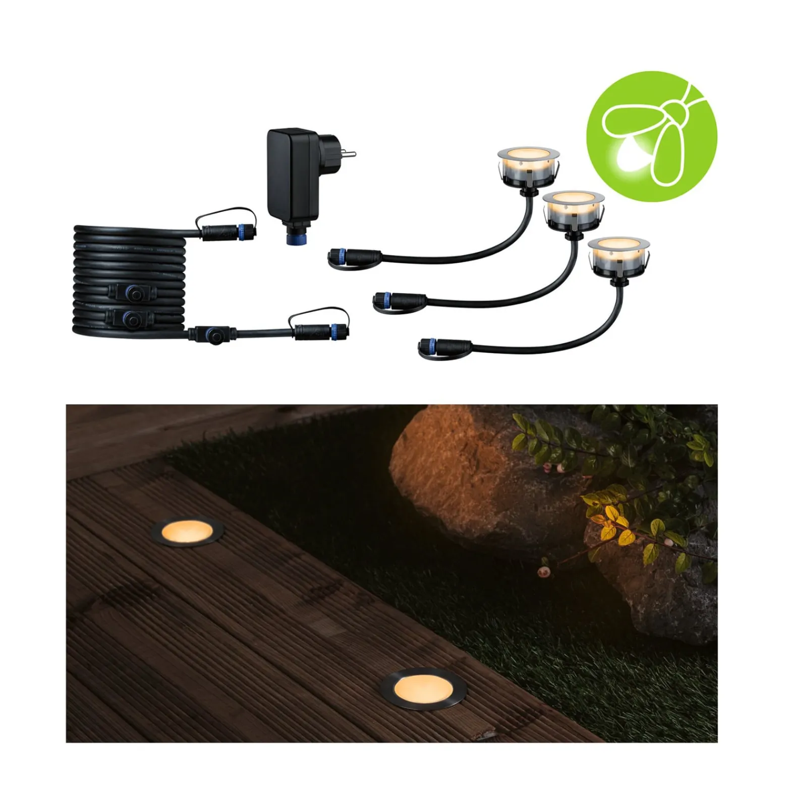 Paulmann Plug & Shine LED-Einbauleuchte 2W 3er-Set