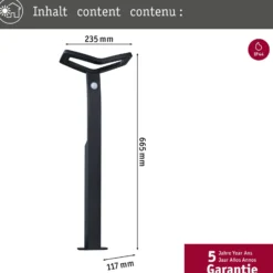 Paulmann Smart Sensor-Wegeleuchte Alara, CCT, anthrazit IP44