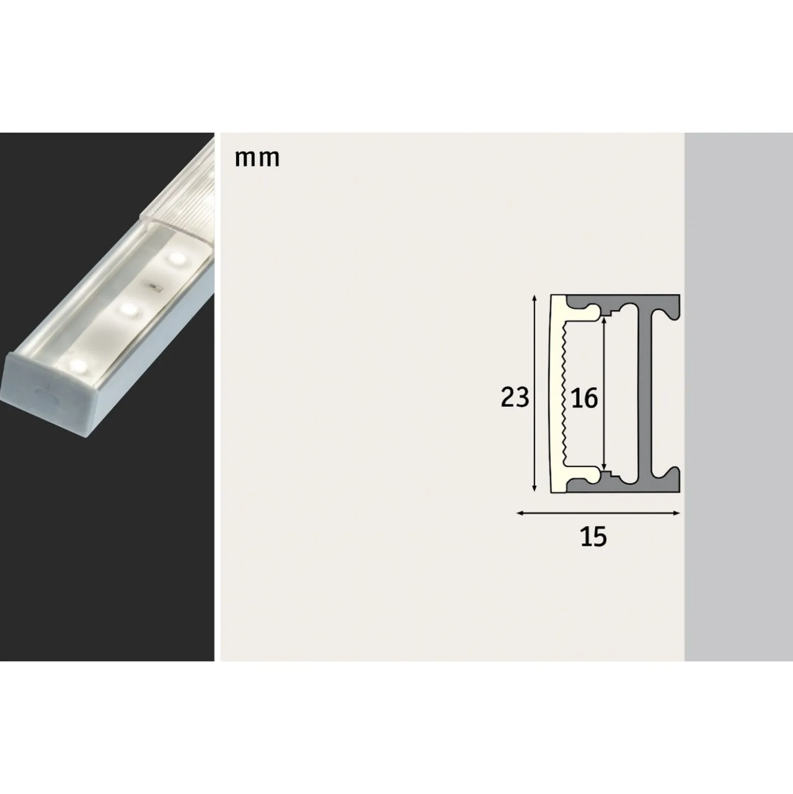 Paulmann Square Profil, alu, Diffusor satiniert 1m