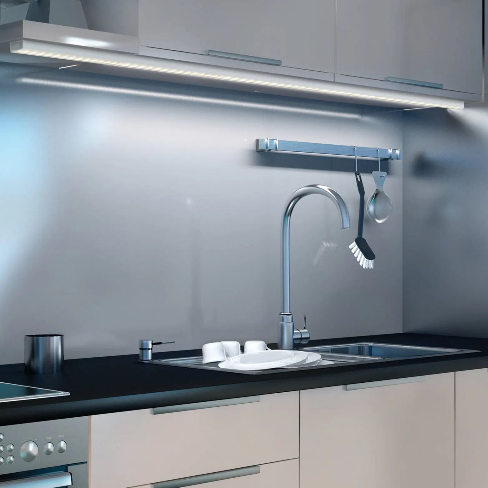 Paulmann Square Profil, alu, Diffusor satiniert 1m
