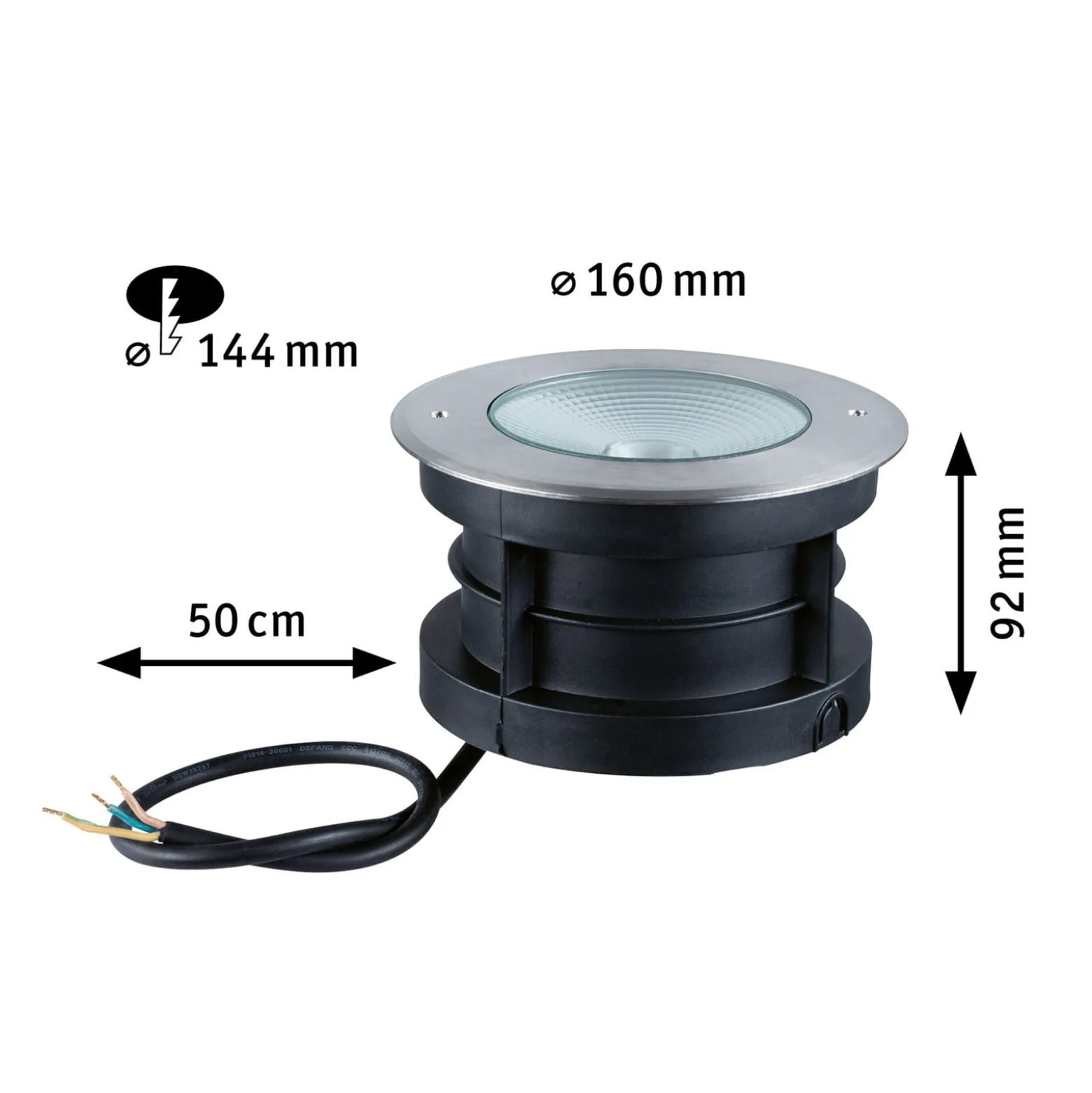 Paulmann Vanea LED-Bodeneinbauleuchte IP67, Ø 16cm