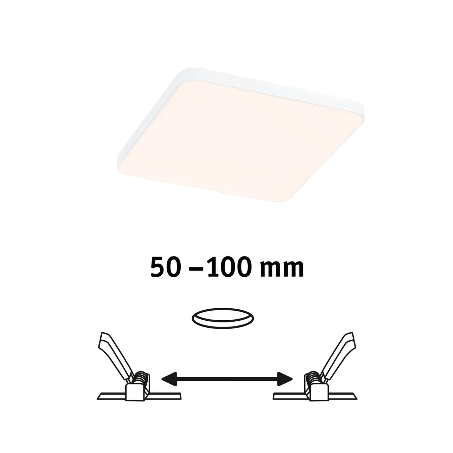 Paulmann Veluna Edge LED Einbau IP44 3000K 12x12cm