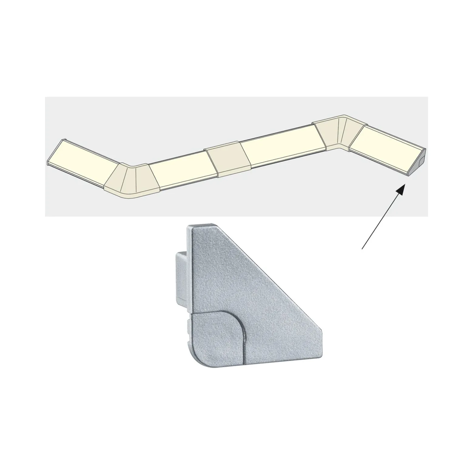 Paulmann YourLED Delta Profil Kappe, 2er alu