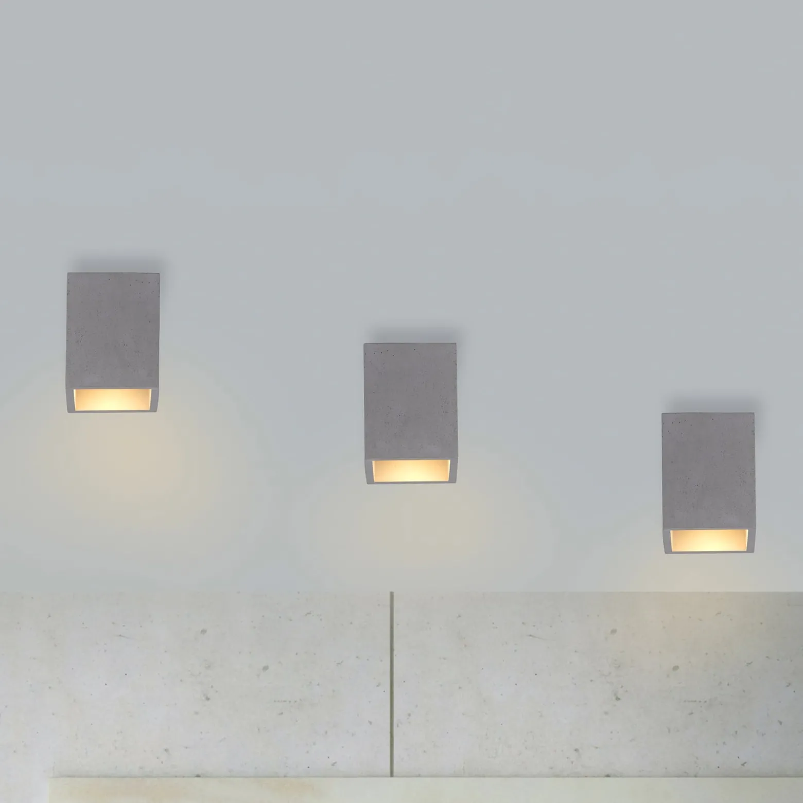 Paul Neuhaus Deckenlampe Eton, grau, Beton, 11cm x 11cm, G9
