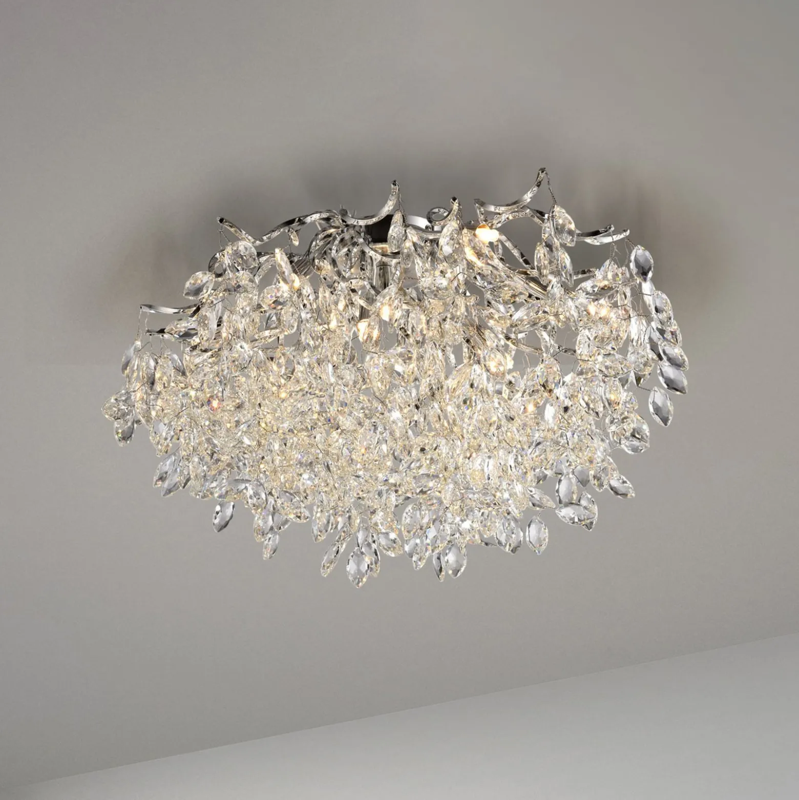 Paul Neuhaus Deckenleuchte Ricicle, Kristallbehang, Ø 60 cm
