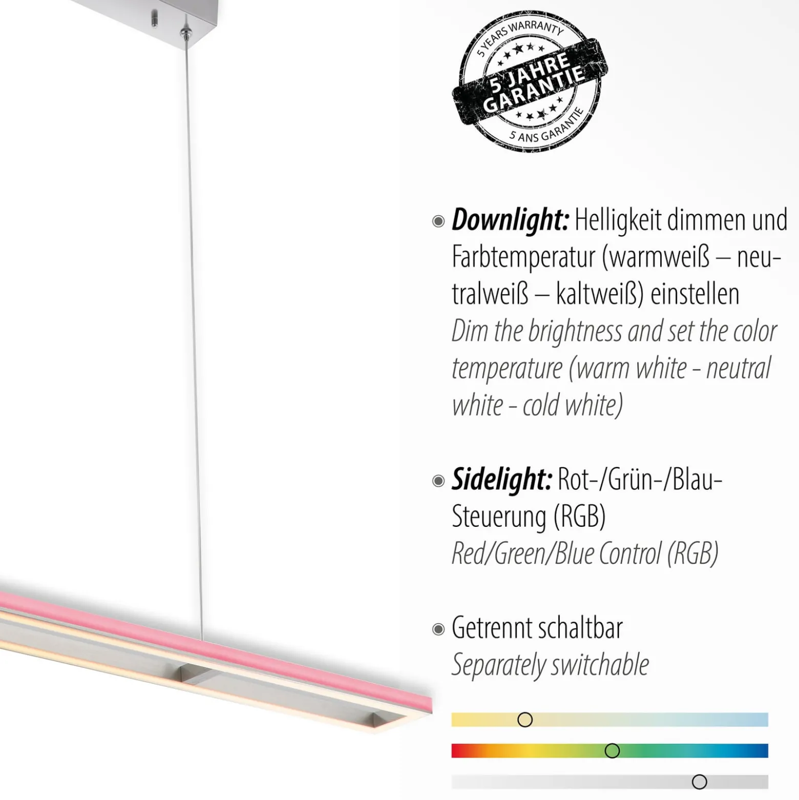 Paul Neuhaus Helix LED-Hängeleuchte, Fernbedienung