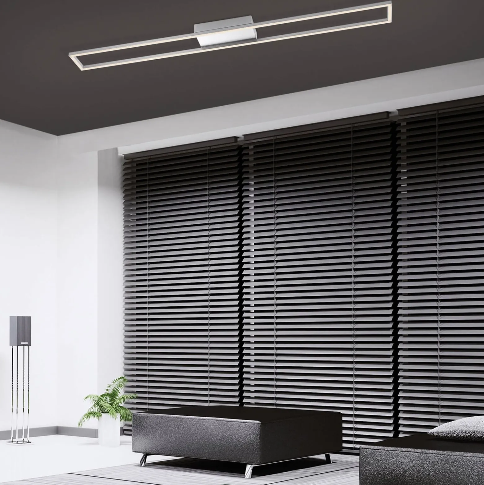 Paul Neuhaus LED-Deckenlampe Inigo, stahlfarben, 110 cm lang