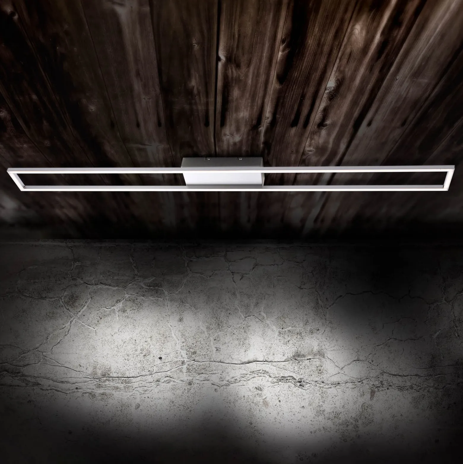 Paul Neuhaus LED-Deckenlampe Inigo, stahlfarben, 110 cm lang