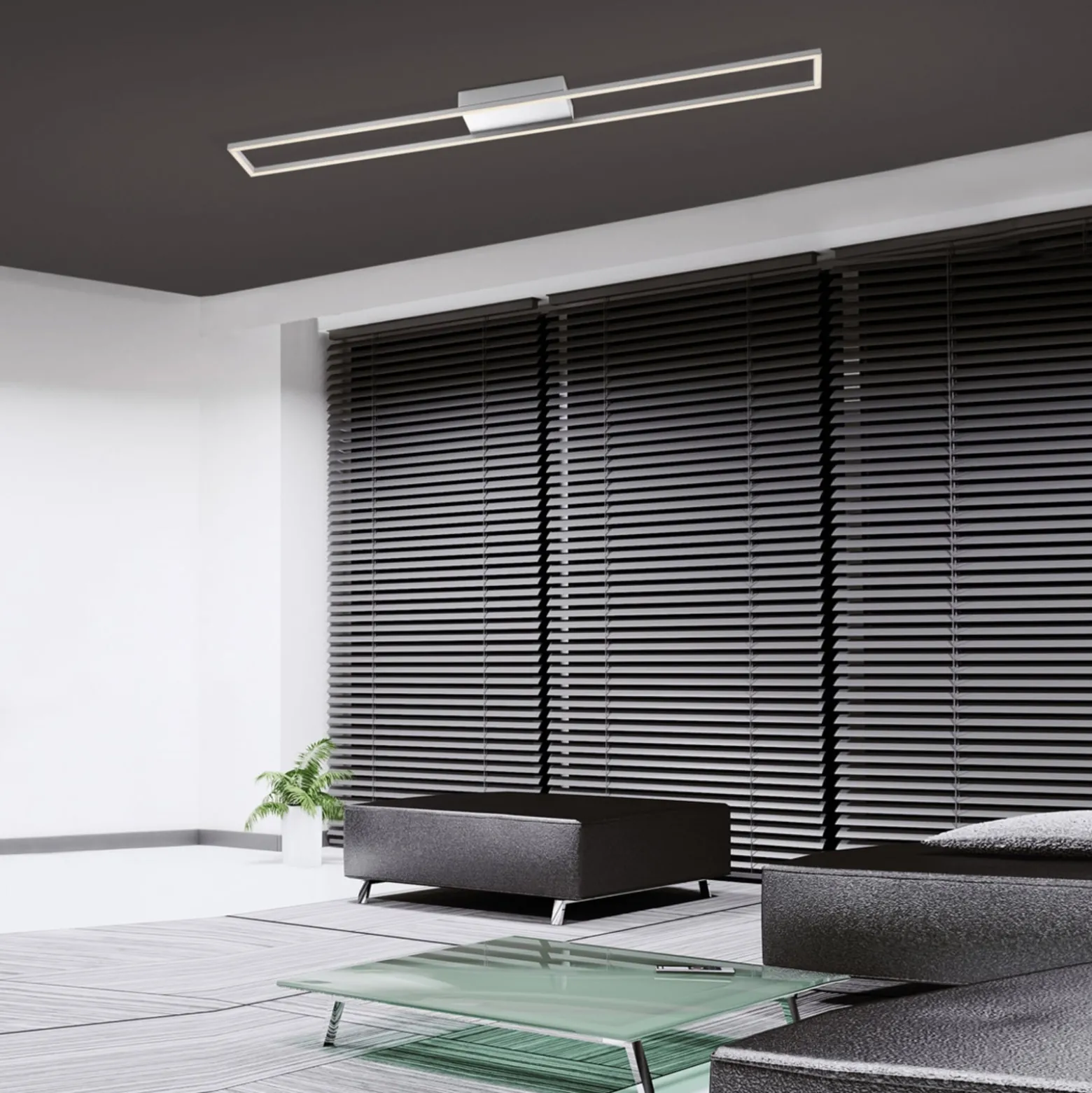 Paul Neuhaus LED-Deckenlampe Inigo, stahlfarben, 110 cm lang