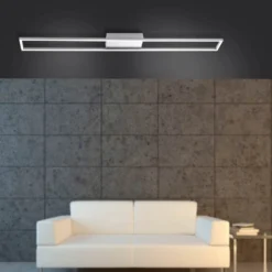 Paul Neuhaus LED-Deckenlampe Inigo, stahlfarben, 110 cm lang