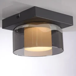 Paul Neuhaus LED-Deckenlampe Rika, Ø 15 cm, Glas, dimmbar