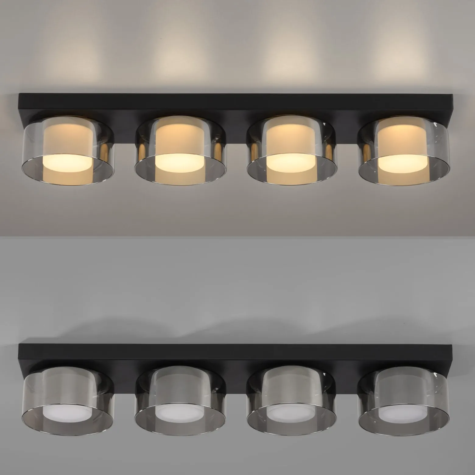 Paul Neuhaus LED-Deckenlampe Rika, 70 cm, Glas, dimmbar