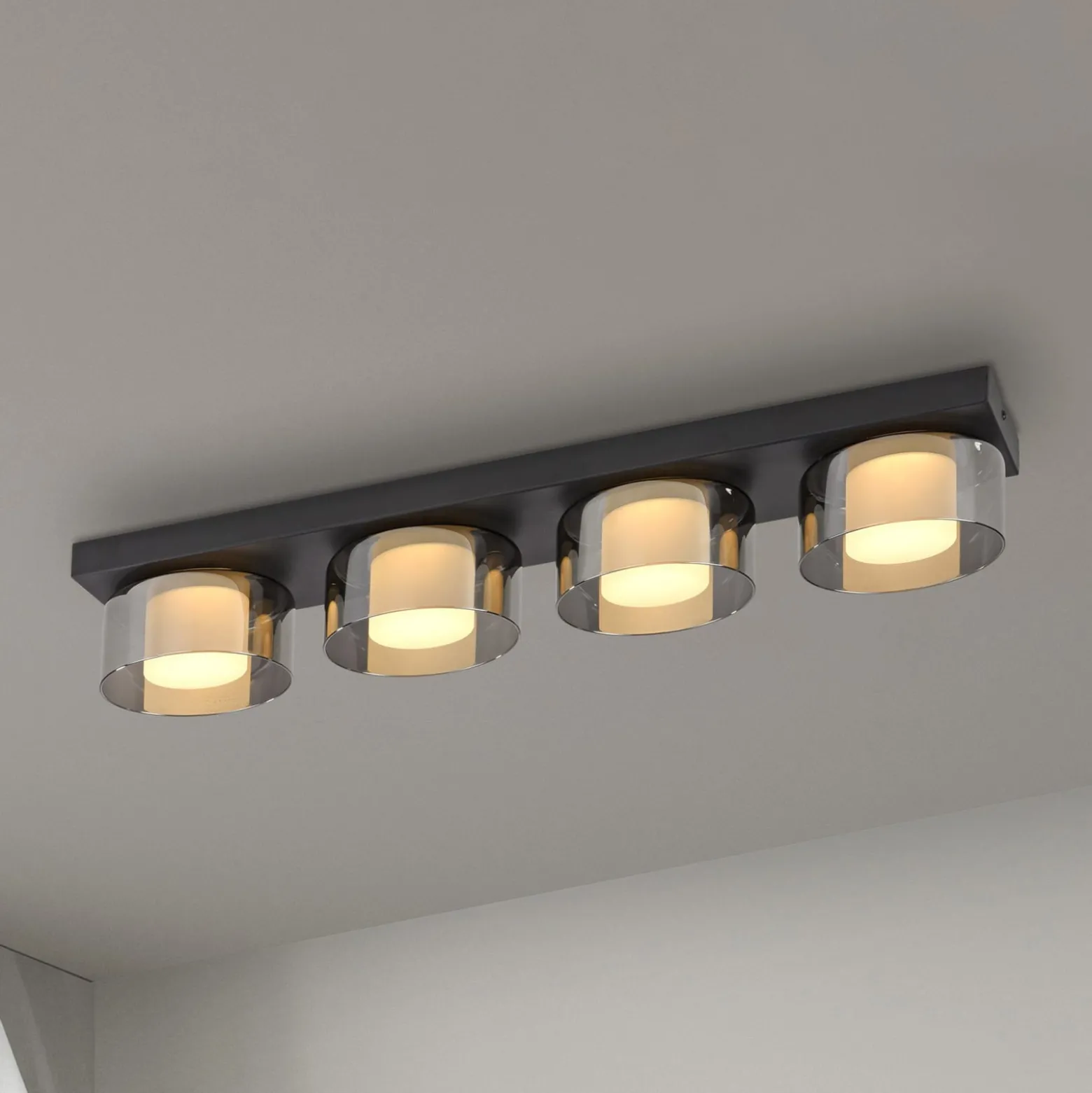 Paul Neuhaus LED-Deckenlampe Rika, 70 cm, Glas, dimmbar