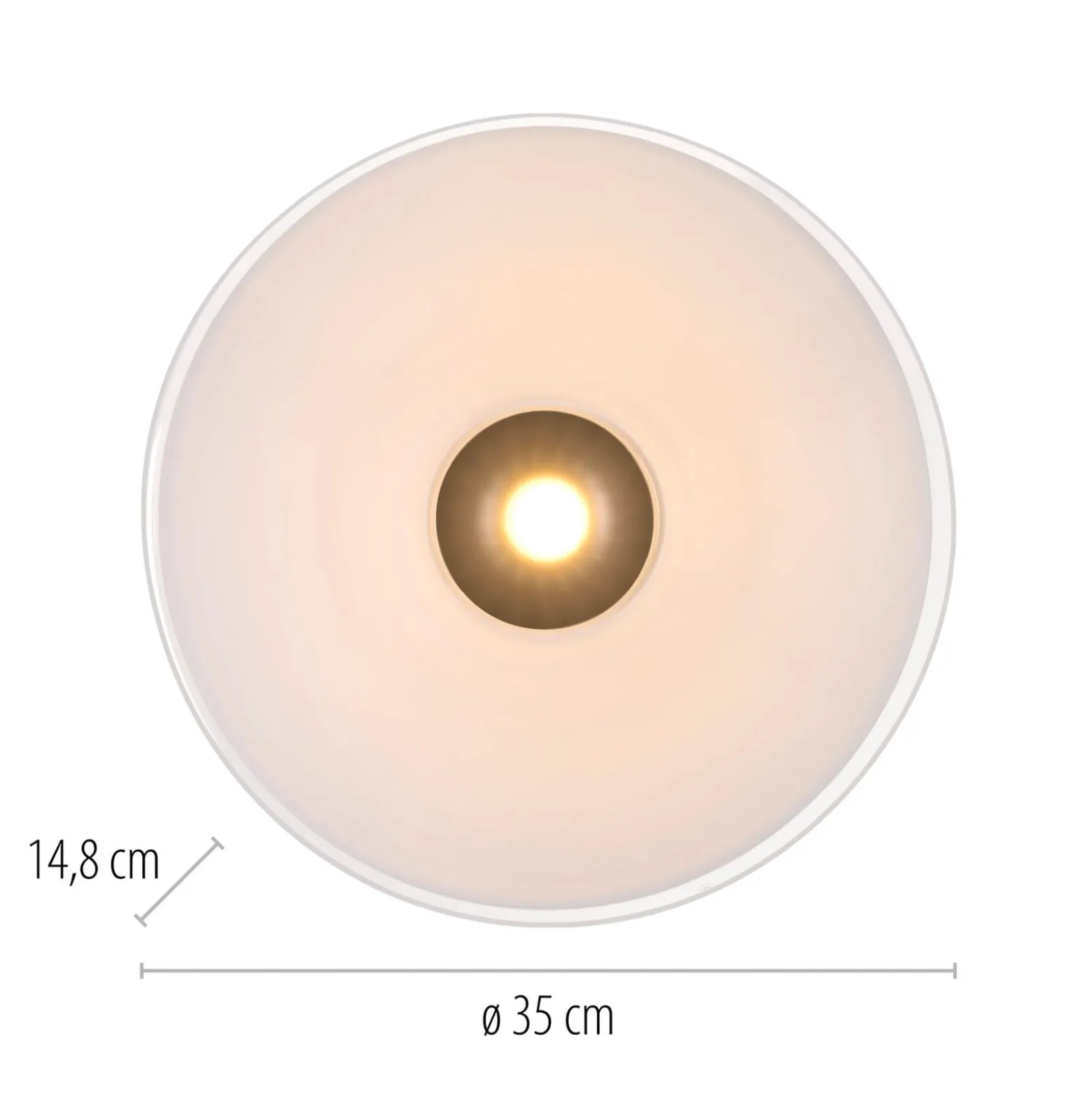 Paul Neuhaus LED-Deckenlampe Elipsa, weiß/bronze, Ø 35 cm