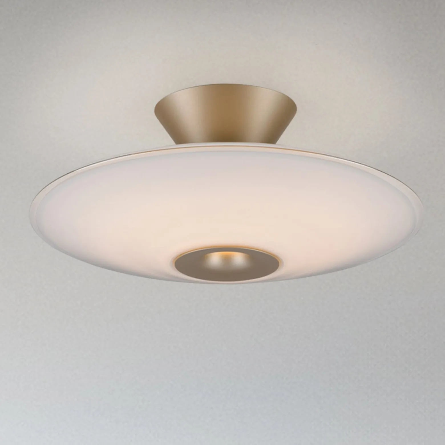 Paul Neuhaus LED-Deckenlampe Elipsa, weiß/bronze, Ø 35 cm