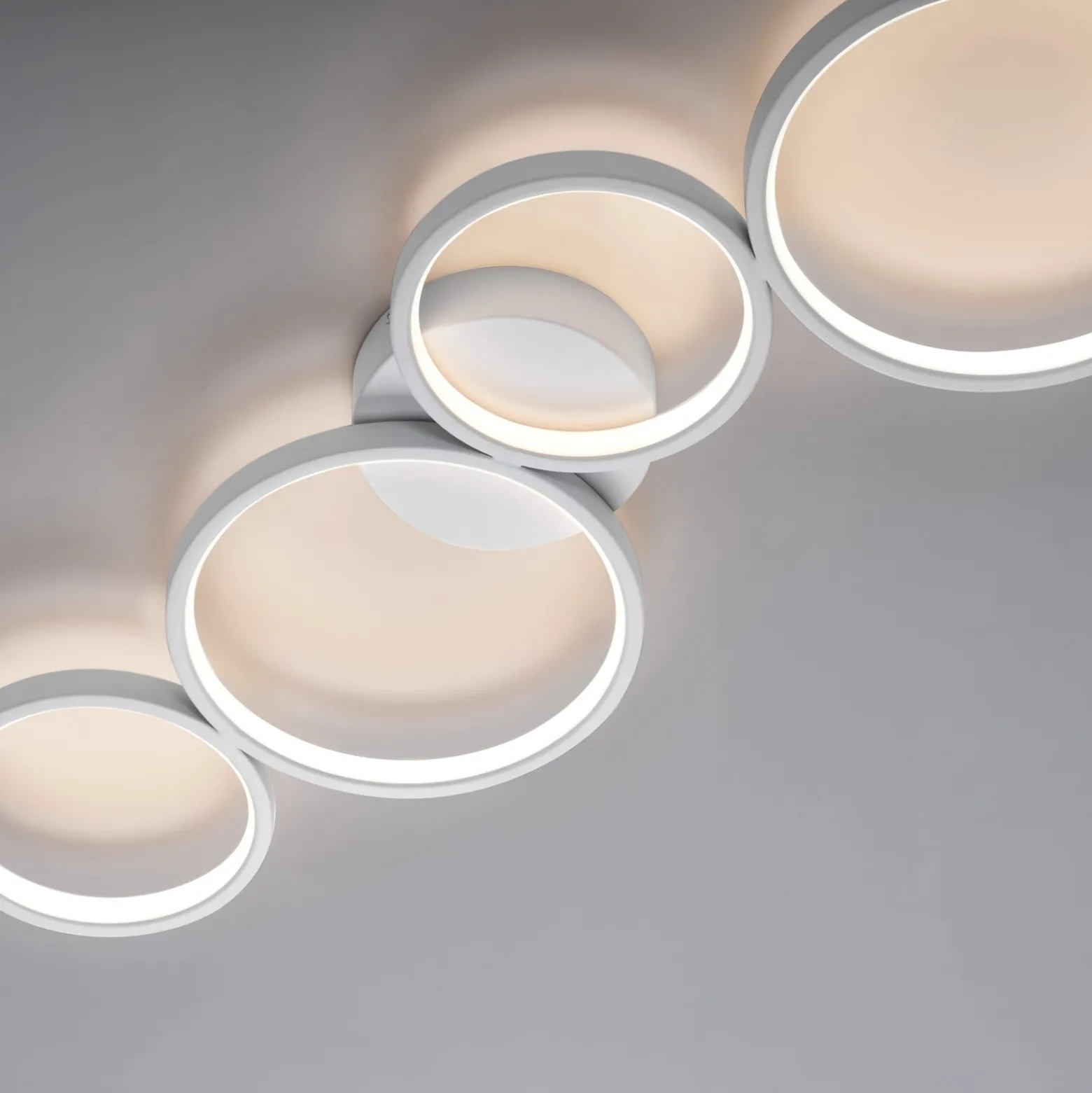 Paul Neuhaus LED-Deckenlampe Kiringe, weiß, Metall, dimmbar