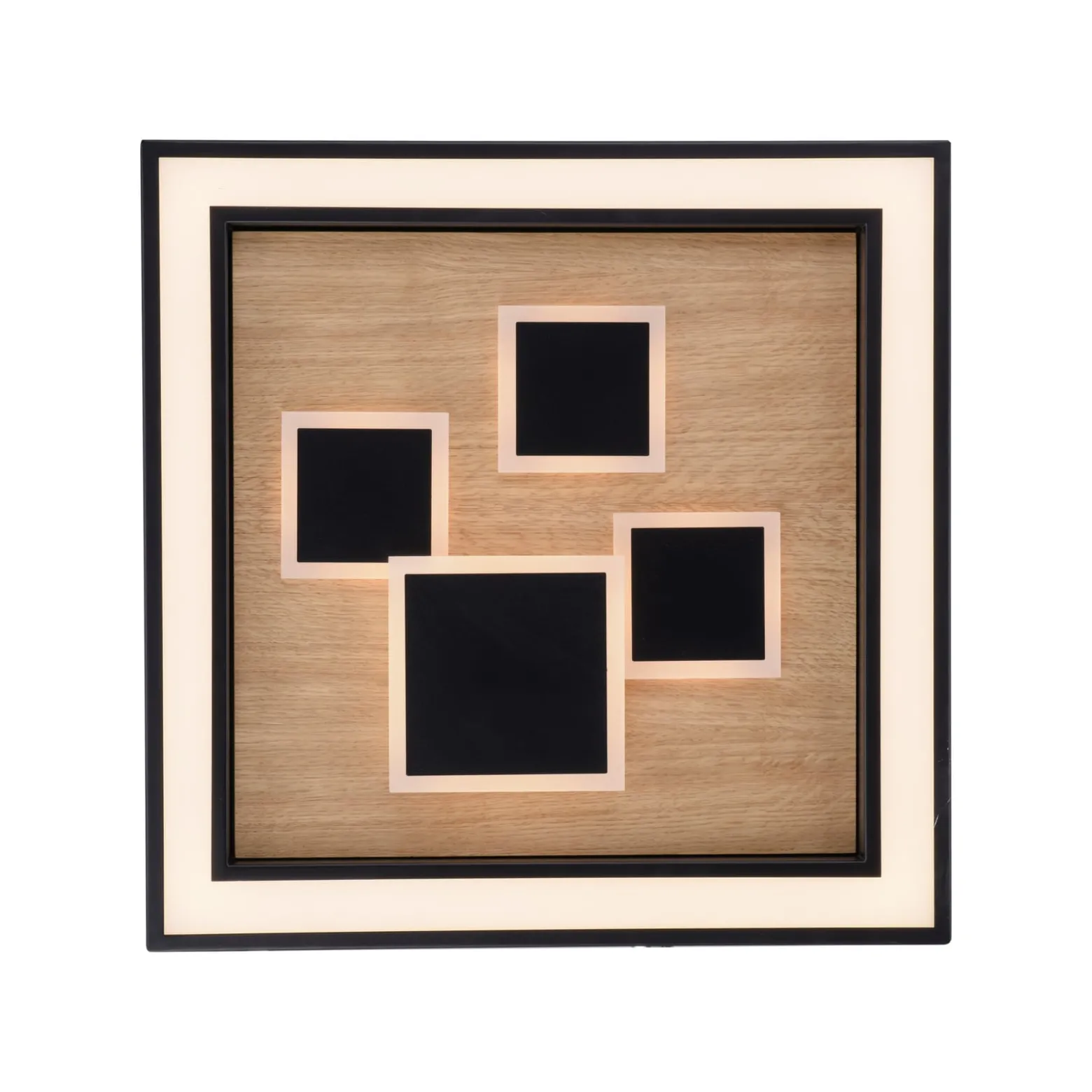 Paul Neuhaus LED-Deckenlampe Eliza, Eiche geölt, 48 x 48 cm