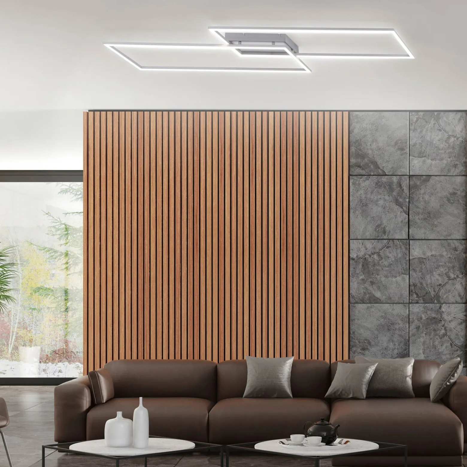 Paul Neuhaus LED-Deckenlampe Inigo, 113 cm, 2-flg., dimmbar