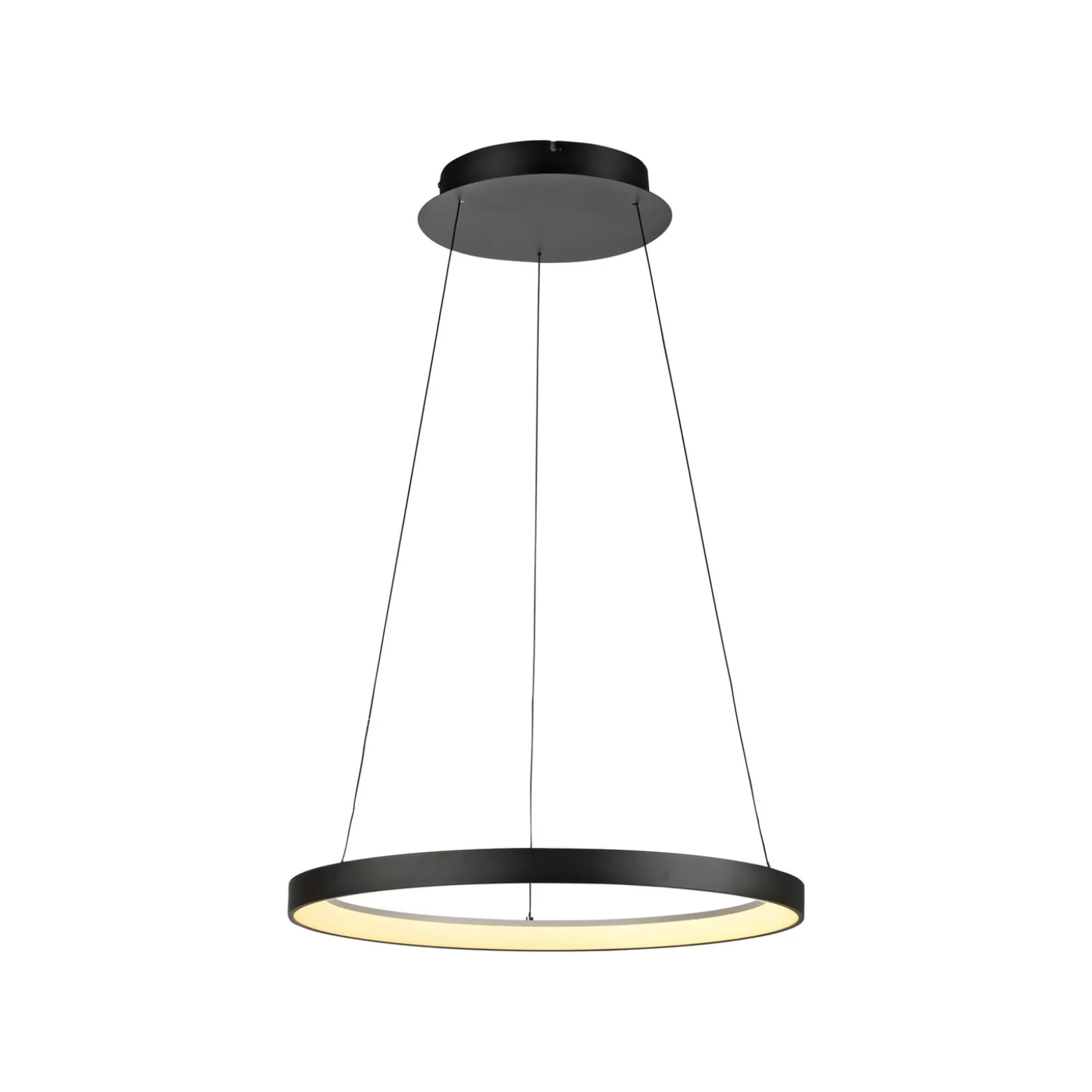 Paul Neuhaus LED-Hängelampe Hoop, schwarz, Ø 57 cm, dimmbar