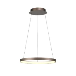 Paul Neuhaus LED-Hängelampe Hoop, braun, Ø 57 cm, dimmbar