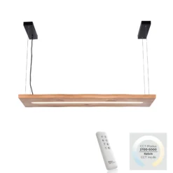 Paul Neuhaus LED-Hängelampe Palma, Holz, CCT, dimmbar, 100cm