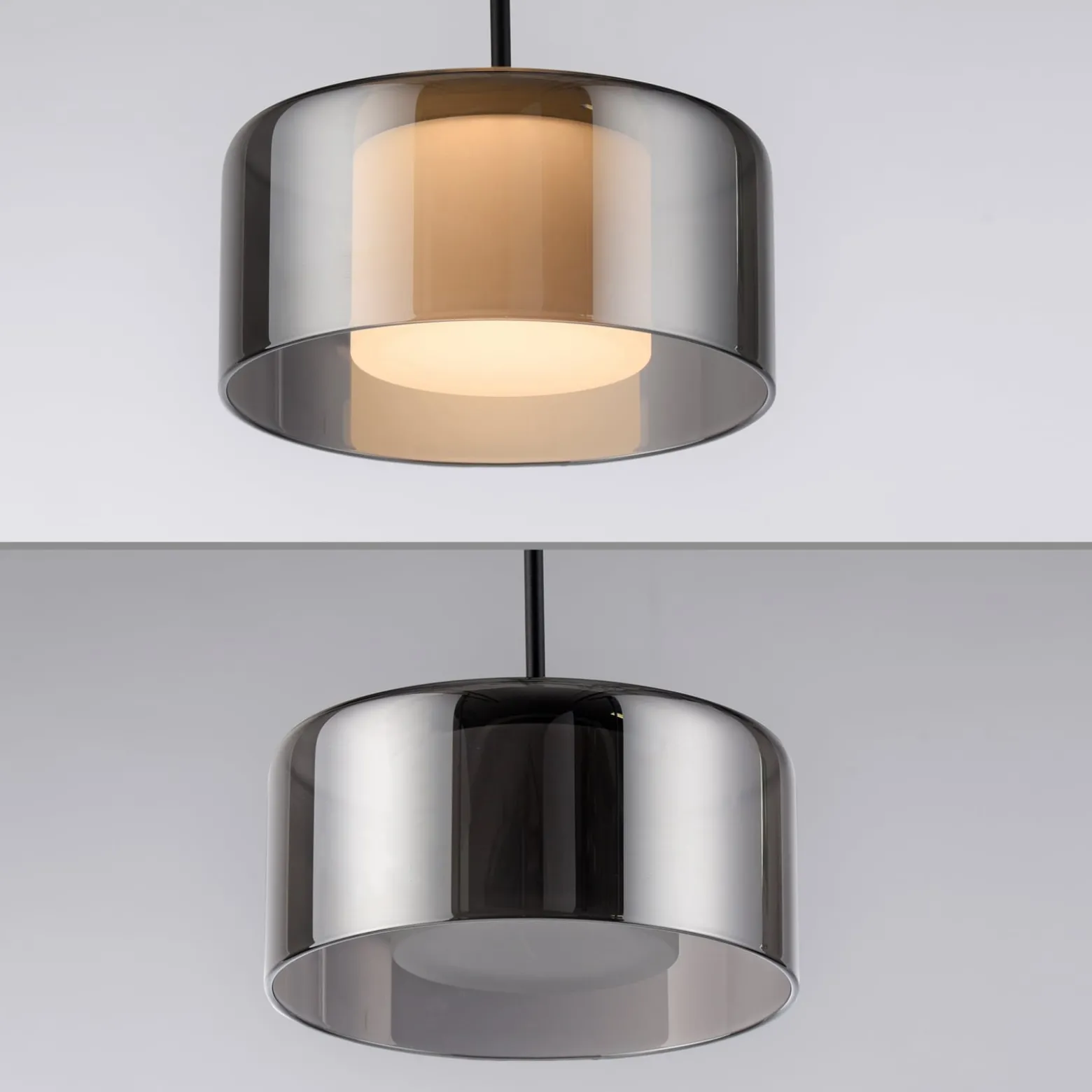 Paul Neuhaus LED-Hängelampe Rika, 71 cm, Glas, dimmbar