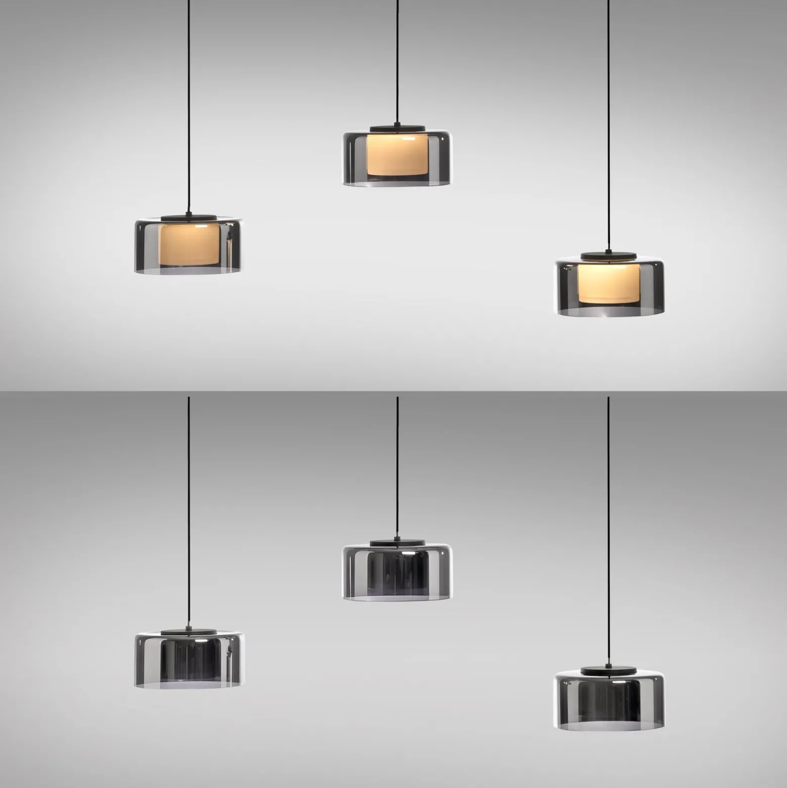 Paul Neuhaus LED-Hängelampe Rika, 71 cm, Glas, dimmbar