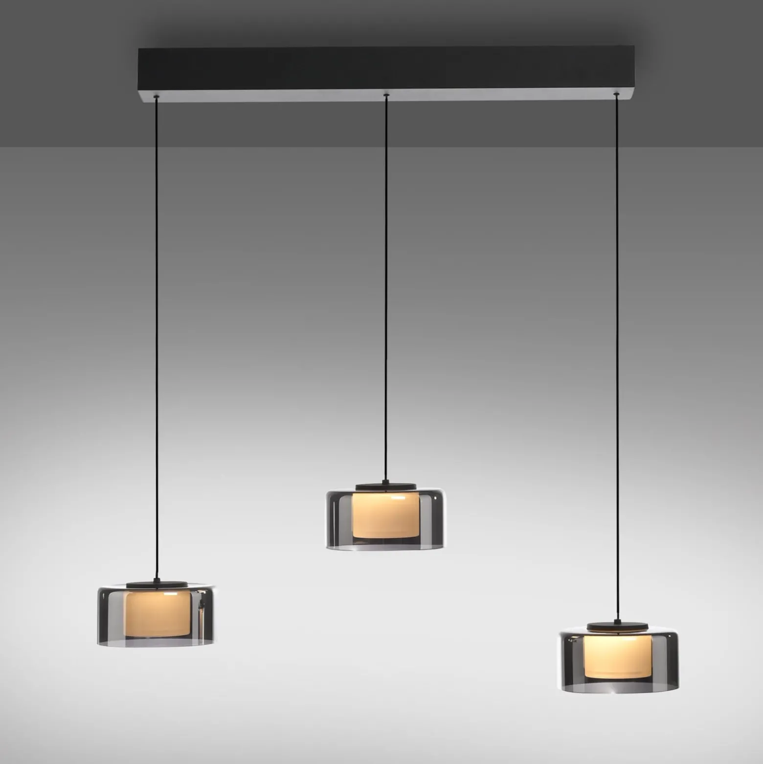 Paul Neuhaus LED-Hängelampe Rika, 71 cm, Glas, dimmbar