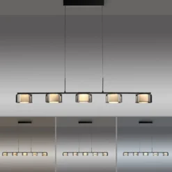Paul Neuhaus LED-Hängelampe Rika, 119 cm, Glas, dimmbar