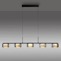 Paul Neuhaus LED-Hängelampe Rika, 119 cm, Glas, dimmbar