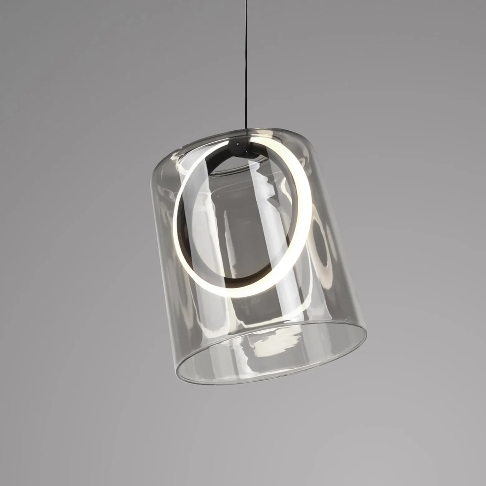 Paul Neuhaus LED-Pendellampe Zula, rauchgrau, Ø 15 cm, Glas