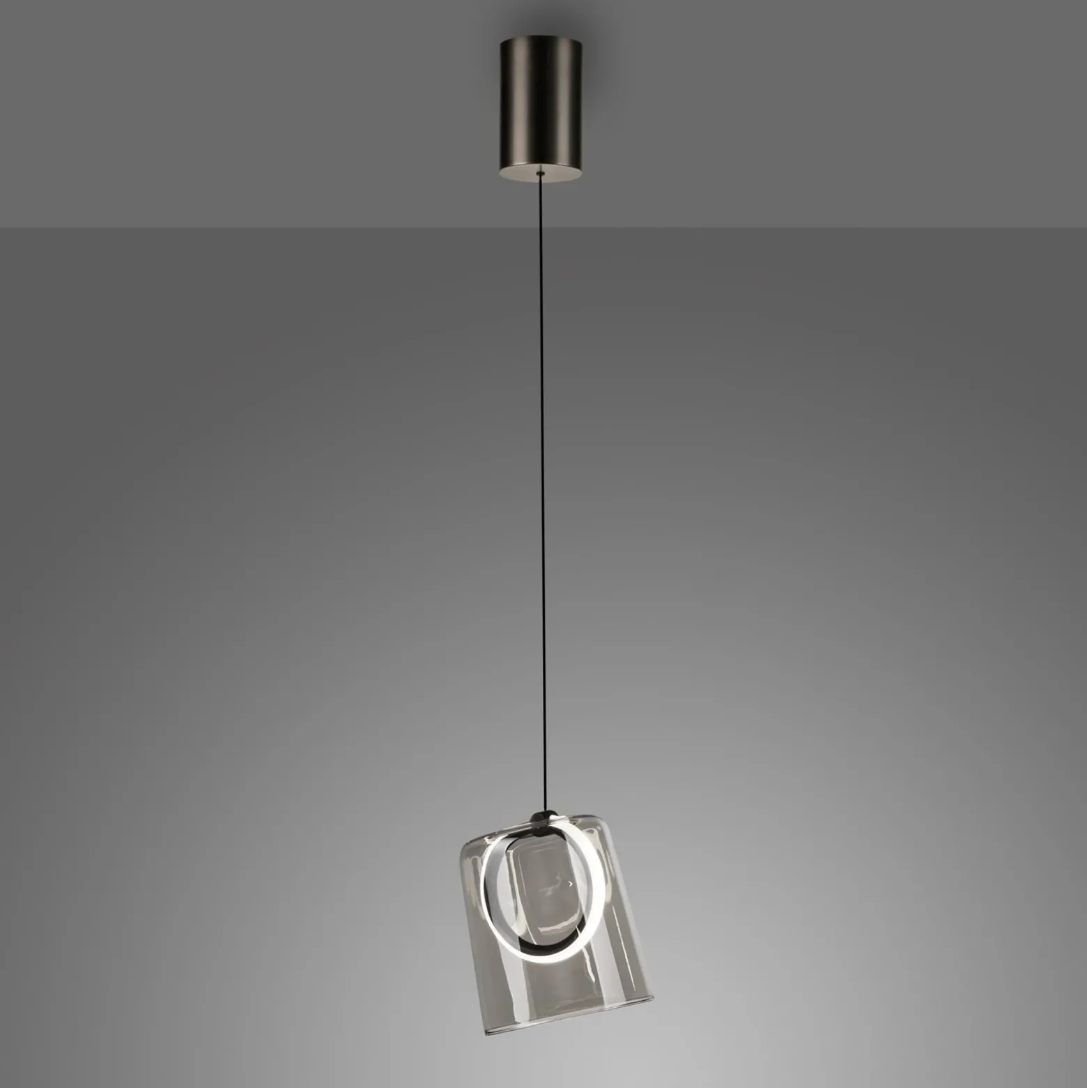 Paul Neuhaus LED-Pendellampe Zula, rauchgrau, Ø 15 cm, Glas