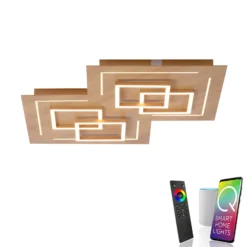 Paul Neuhaus Q-LINEA LED-Decke Holzdekor 60cm