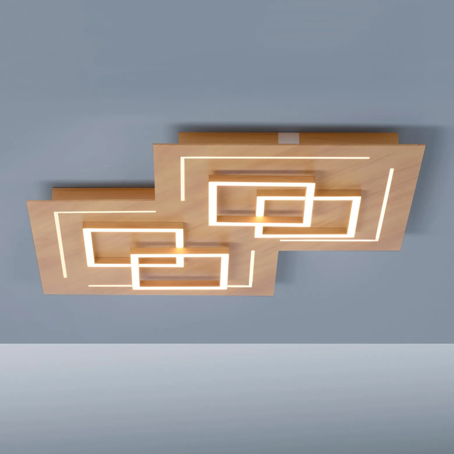 Paul Neuhaus Q-LINEA LED-Decke Holzdekor 60cm