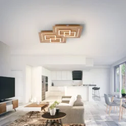 Paul Neuhaus Q-LINEA LED-Decke Holzdekor 60cm