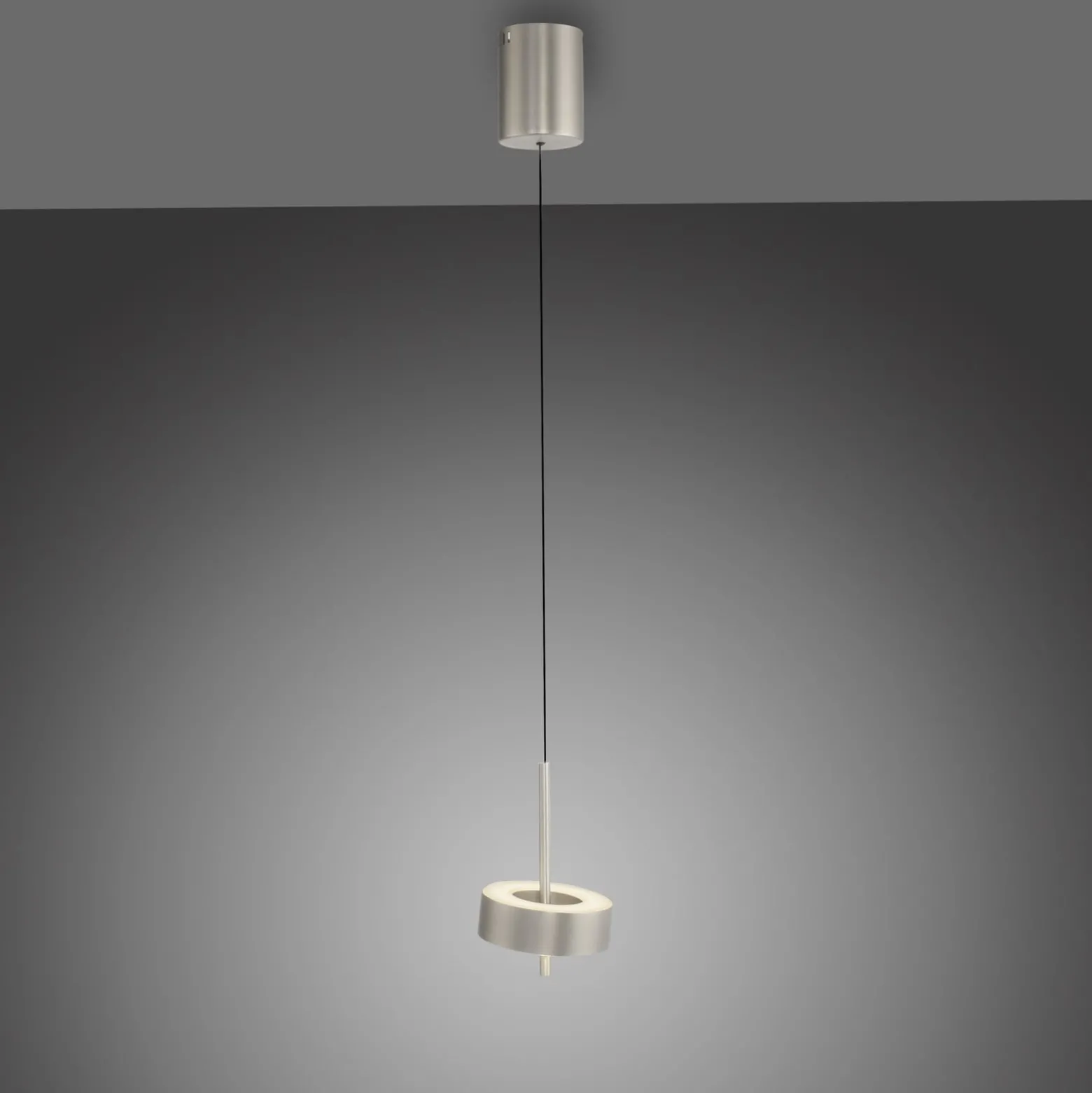 Paul Neuhaus Smart-LED-Hängelampe Q-Rotate aluminium Ø 14 cm