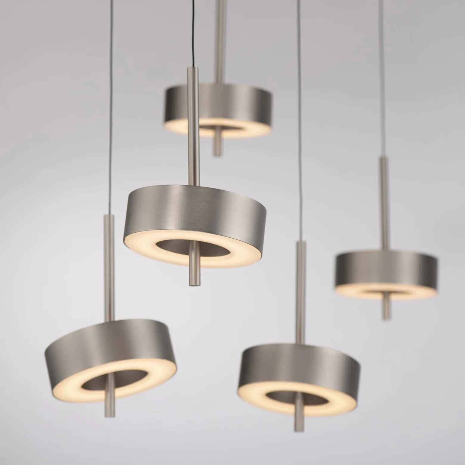 Paul Neuhaus Smart-LED-Hängelampe Q-Rotate, aluminium 5-flg.