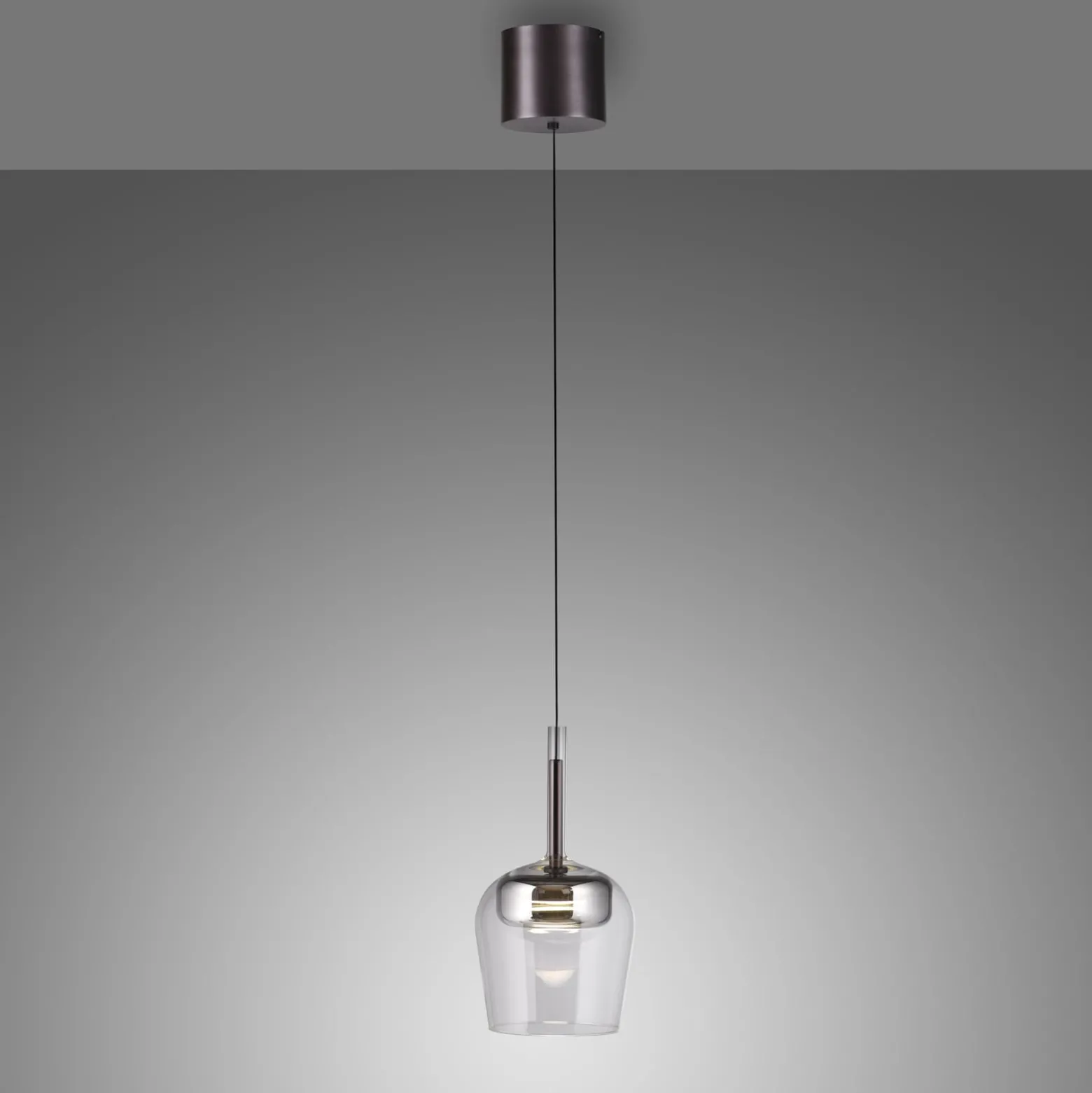 Paul Neuhaus Smart-LED-Hängelampe Q-Kon silberfarben Ø 21 cm