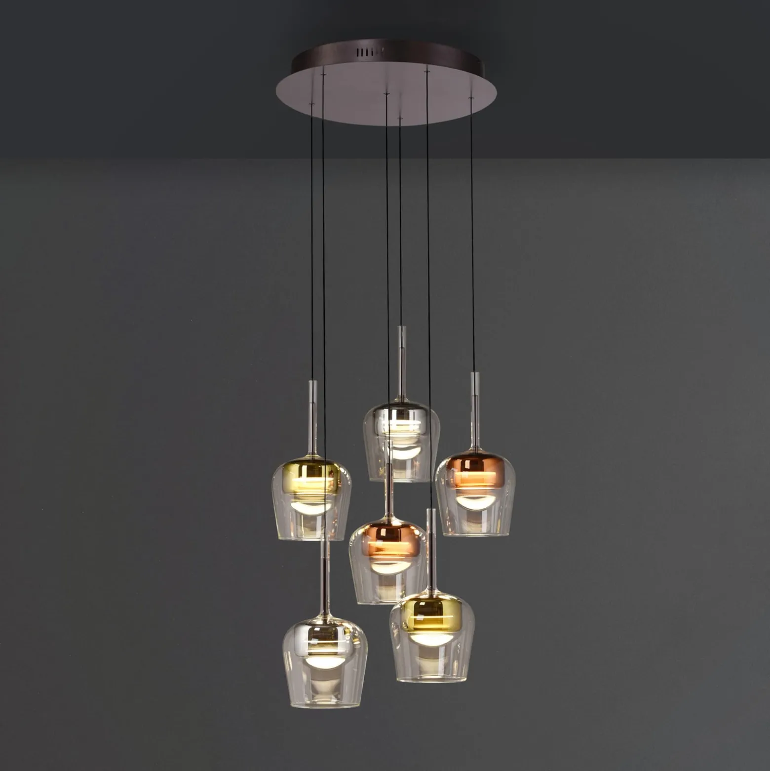 Paul Neuhaus Smart-LED-Hängelampe Q-Kon multicolor 6-flammig