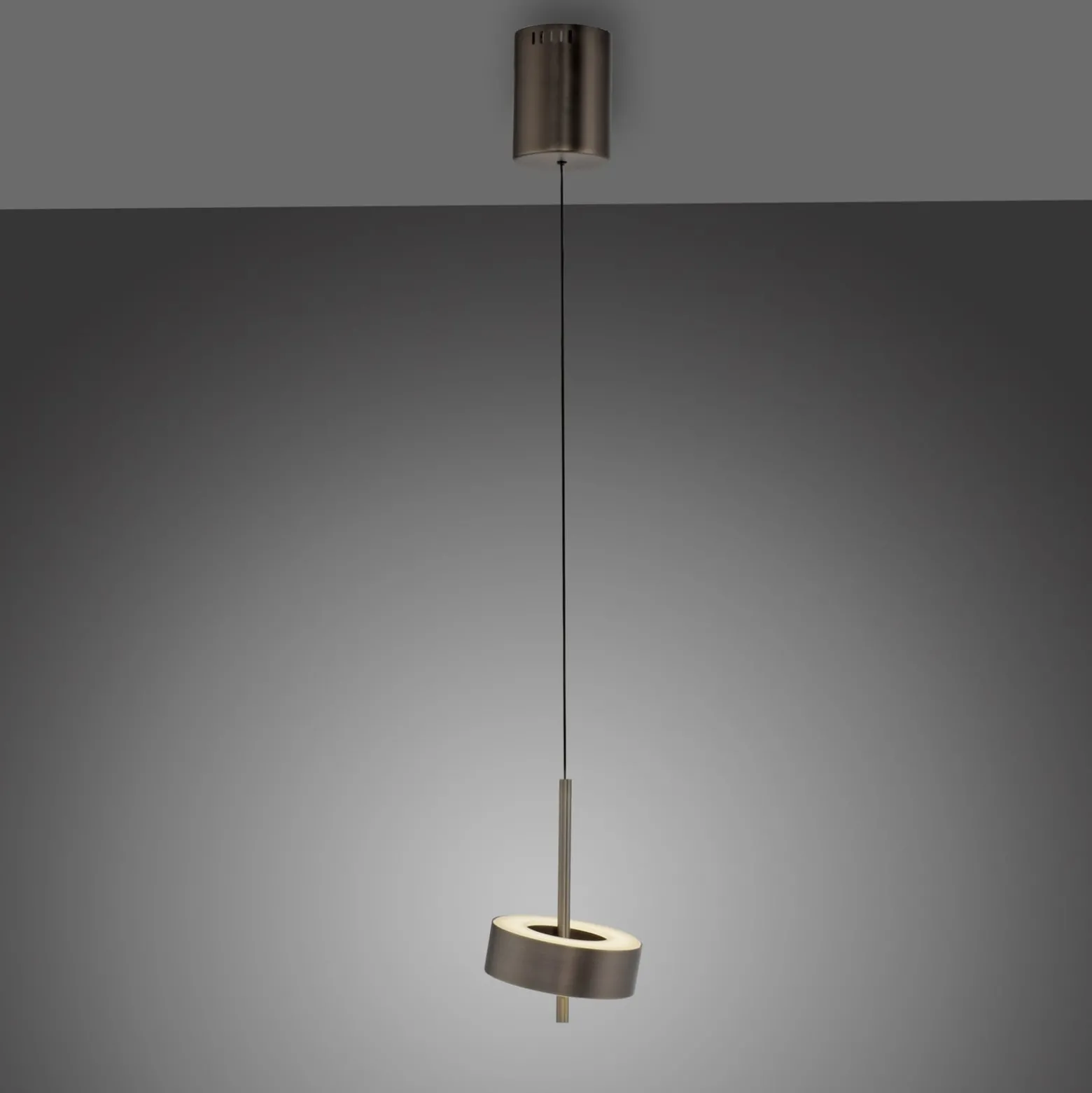 Paul Neuhaus Smart-LED-Hängelampe Q-Rotate dunkelbraun Ø14cm
