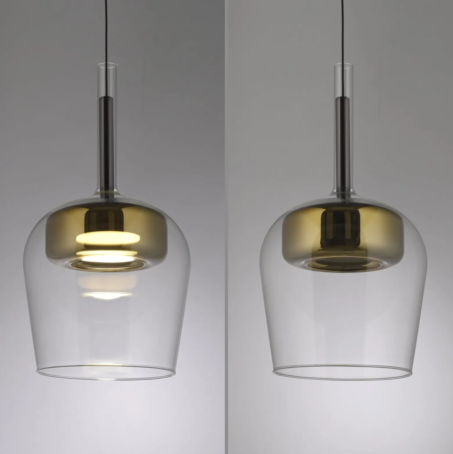 Paul Neuhaus Smart-LED-Hängeleuchte Q-Kon goldfarben Ø 21 cm