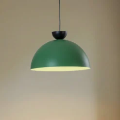 Pendellampe Lunaro, grün, Ø 40 cm, Metall