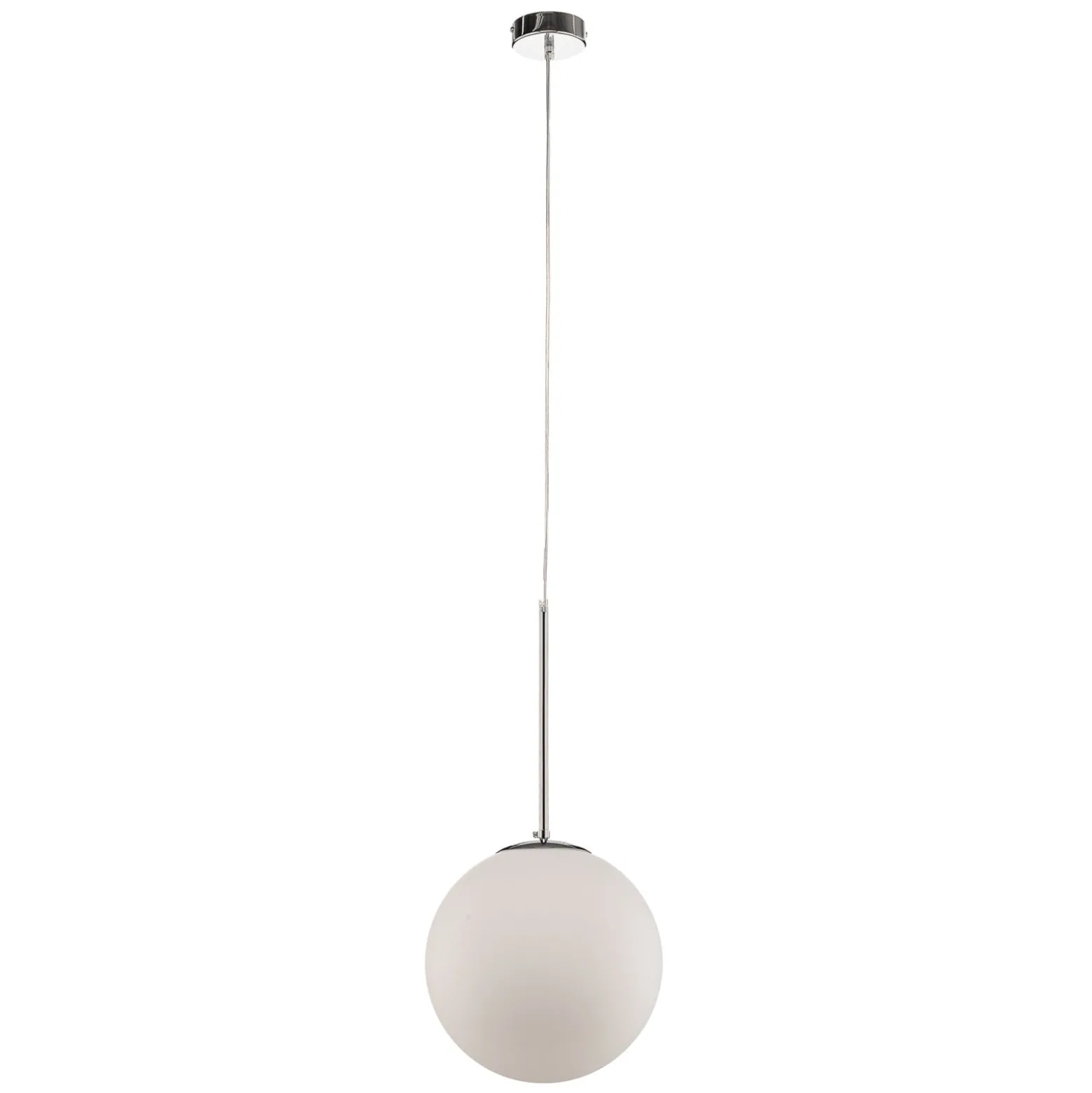 Pendelleuchte Dione, einflammig, weiß/chrom 30cm